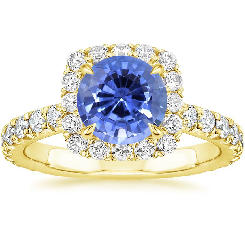 18K Yellow Gold Estelle Halo Diamond Ring (3/4 ct. tw.), large top view