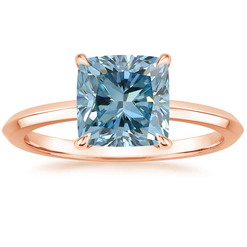 14K Rose Gold Hazel Solitaire Ring, large top view