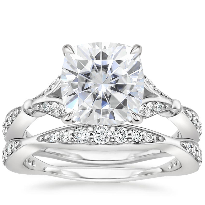 PT Moissanite Zinnia Diamond Bridal Set (1/2 ct. tw.), top view