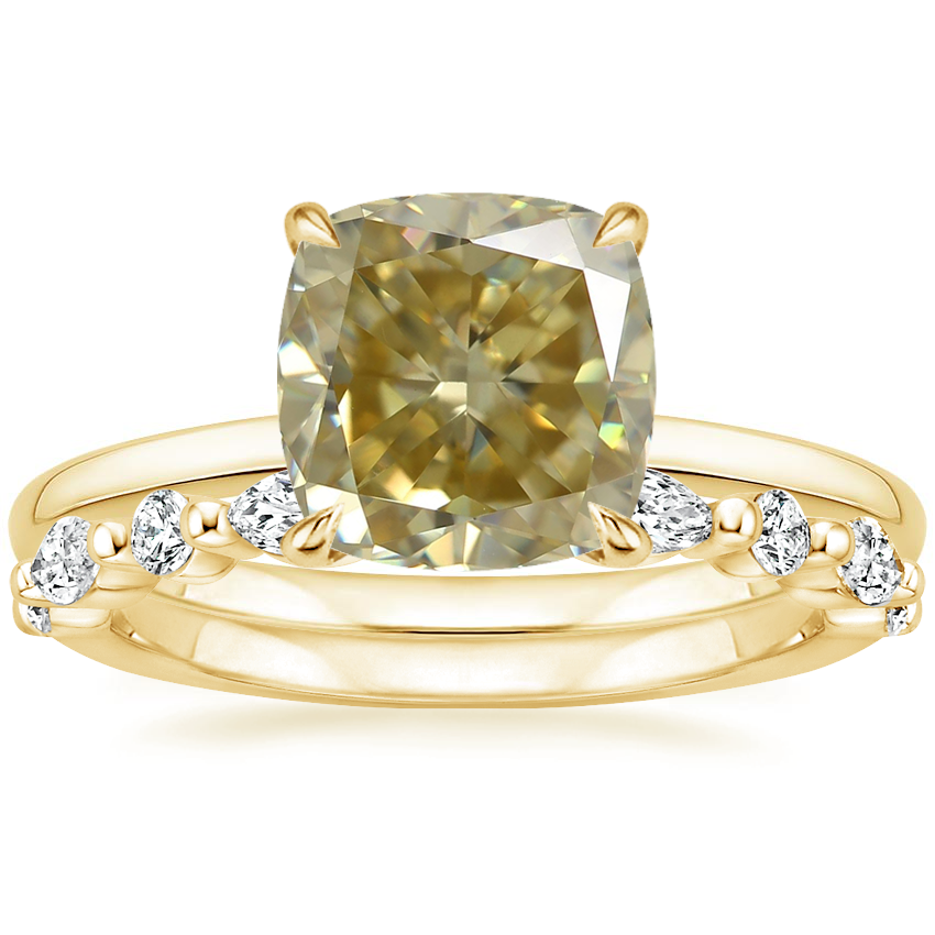 18K Yellow Gold Vita Diamond Ring with Versailles Diamond Ring (3/8 ct. tw.)