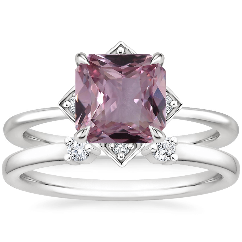 18K White Gold Gardenia Diamond Ring with Wren Diamond Ring