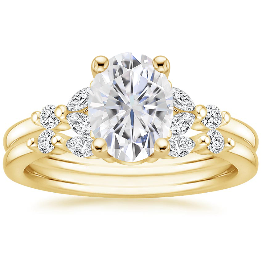 18KY Moissanite Verbena Diamond Bridal Set (1/4 ct. tw.), top view