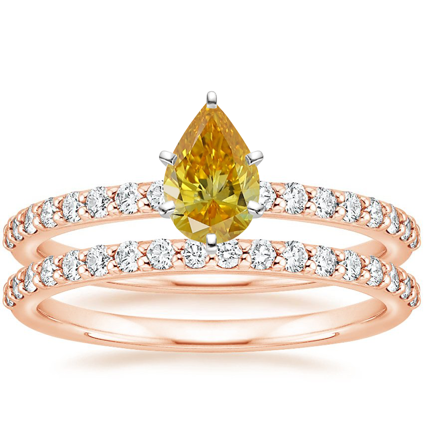 14K Rose Gold Petite Shared Prong Bridal Set (1/2 ct. tw.)