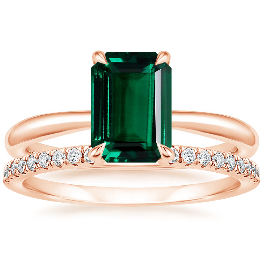 14K Rose Gold Freesia Ring with Sia Diamond Open Ring