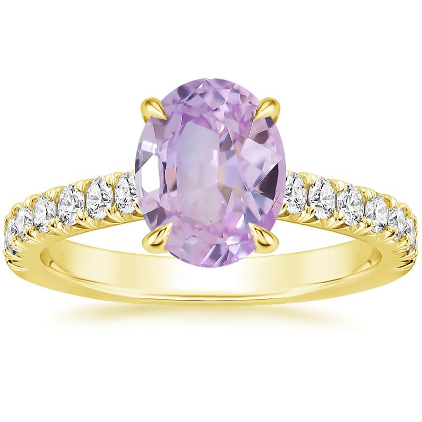 18K Yellow Gold Sienna Half Coverage Diamond Ring, large top view