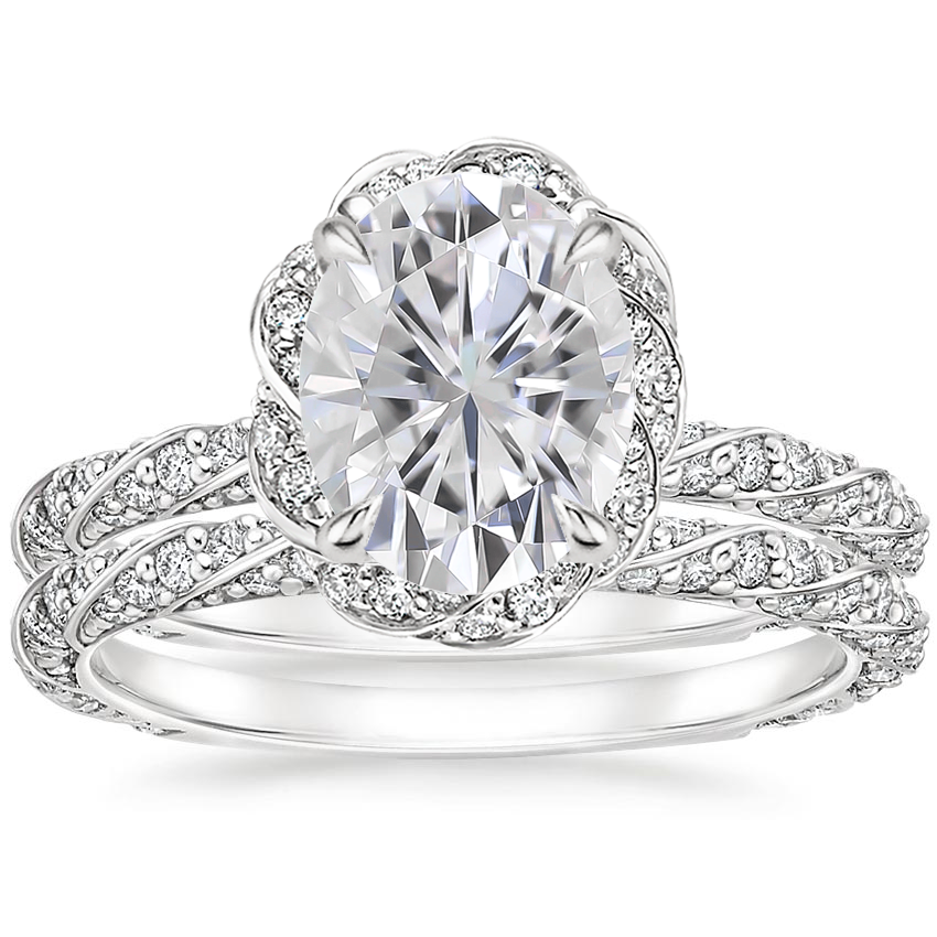 18KW Moissanite Nova Diamond Bridal Set (3/4 ct. tw.), top view