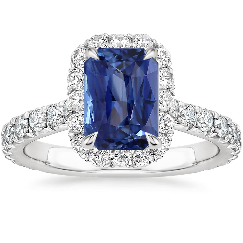 18K White Gold Estelle Halo Diamond Ring (3/4 ct. tw.), large top view