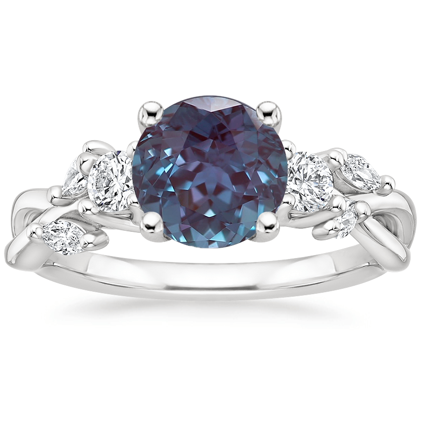 Platinum Willow Three Stone Diamond Ring (1/3 ct. tw.), large top view