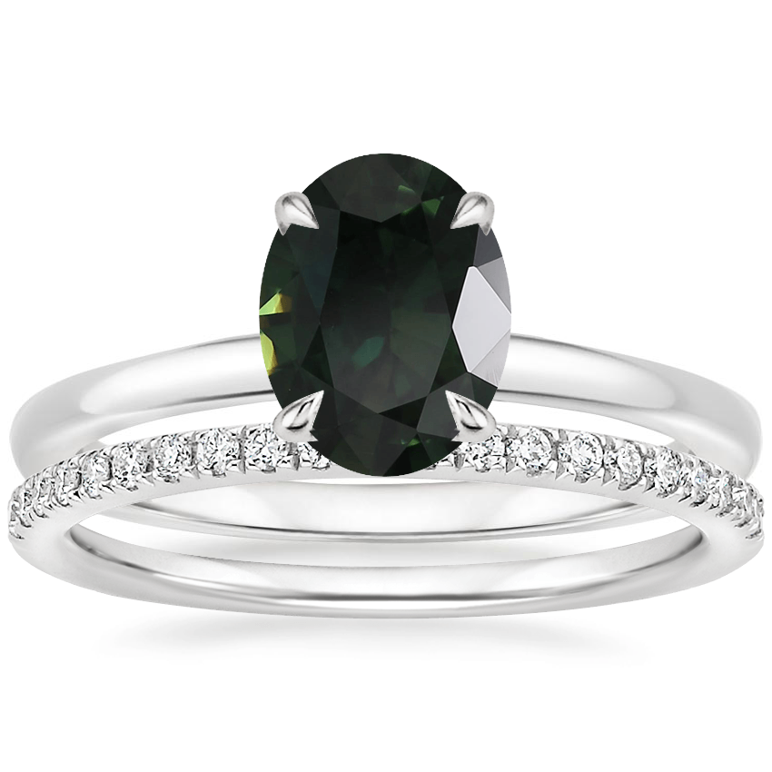 18K White Gold Floral Lattice Ring with Ballad Diamond Ring (1/6 ct. tw.)