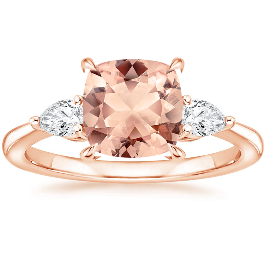 14K Rose Gold Petite Opera Three Stone Diamond Ring (1/4 ct. tw.), large top view