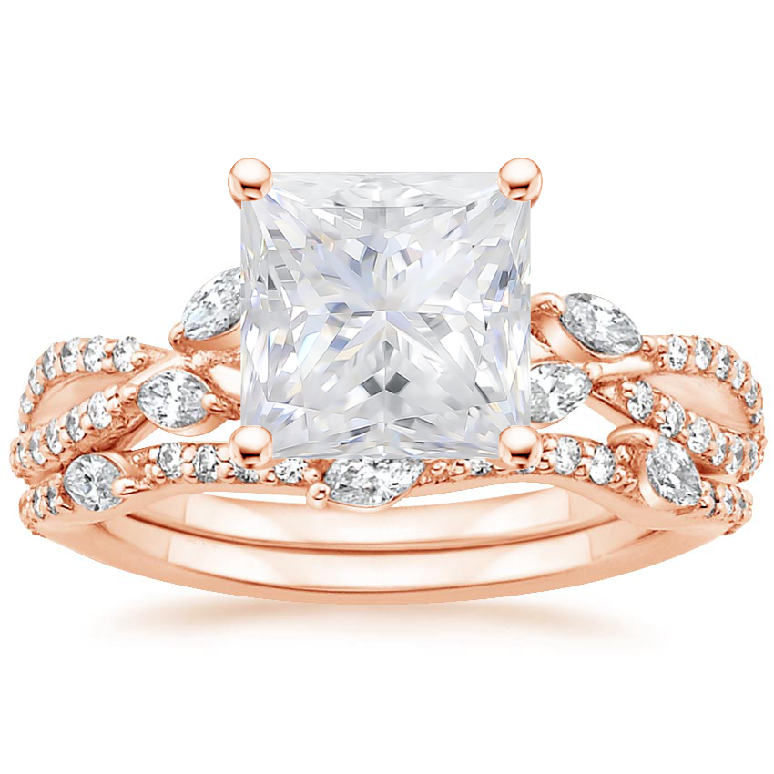 14KR Moissanite Luxe Willow Bridal Set (1/2 ct. tw.), top view