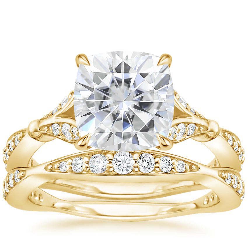 18KY Moissanite Zinnia Diamond Bridal Set (1/2 ct. tw.), top view