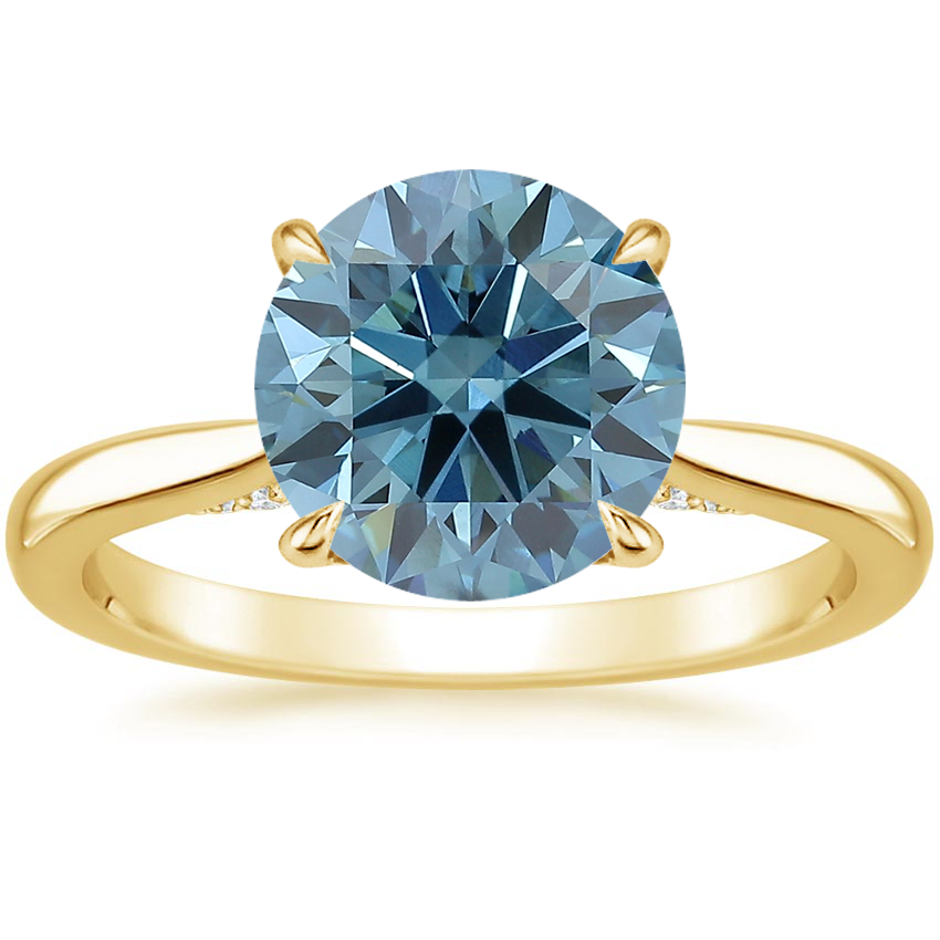 14K Yellow Gold Dawn 1.5mm Diamond Ring, large top view