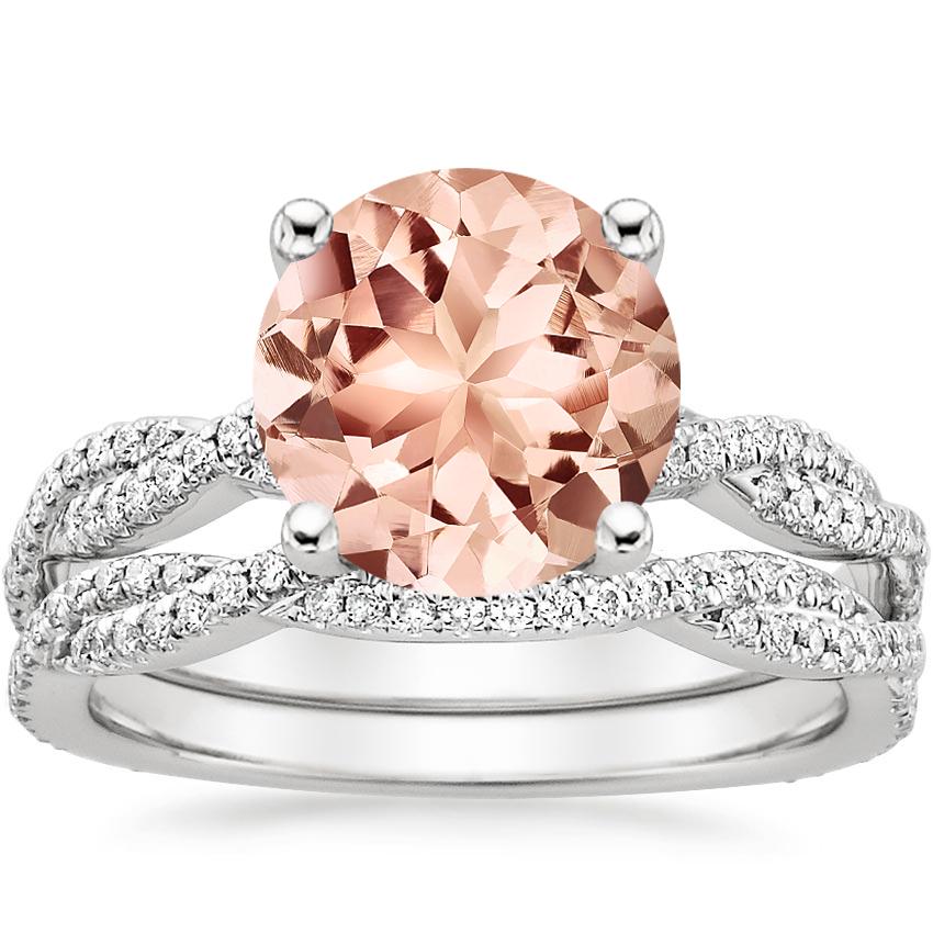 PT Morganite Petite Luxe Twisted Vine Bridal Set (1/2 ct. tw.), top view