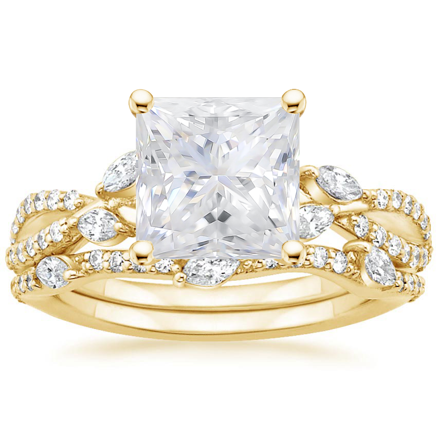 18KY Moissanite Luxe Willow Bridal Set (1/2 ct. tw.), top view