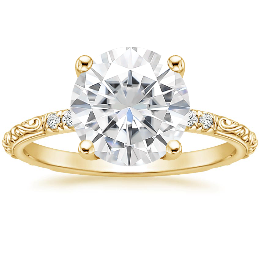 Yellow Gold Moissanite Adeline Diamond Ring