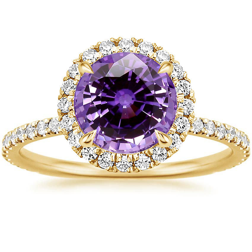 18K Yellow Gold Waverly Halo Diamond Ring (1/2 ct. tw.), large top view