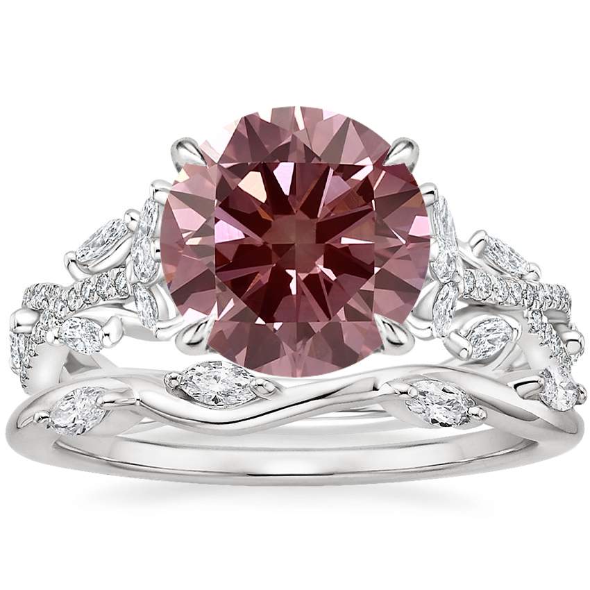 14K White Gold Luxe Secret Garden Diamond Ring (3/4 ct. tw.) with Winding Willow Diamond Ring