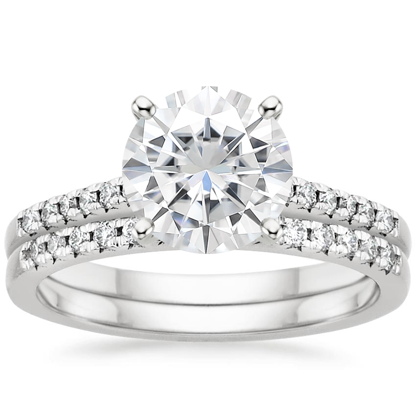 18KW Moissanite Sonora Diamond Bridal Set (1/4 ct. tw.), top view