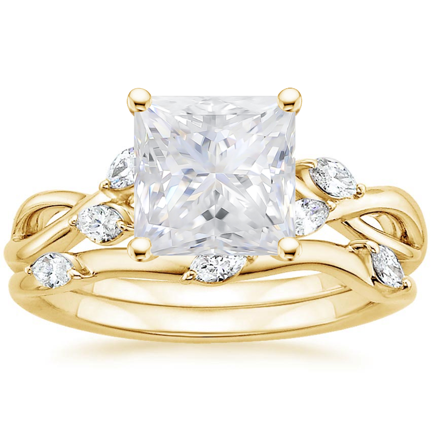 18KY Moissanite Willow Bridal Set (1/4 ct. tw.), top view