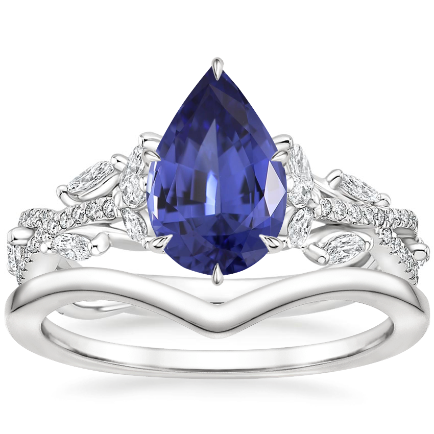 18K White Gold Luxe Secret Garden Diamond Ring (3/4 ct. tw.) with Chevron Ring