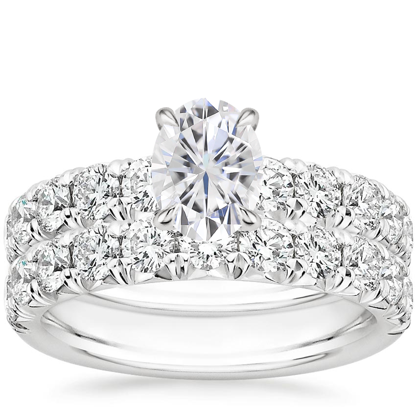 18KW Moissanite Ellora Diamond Bridal Set, top view