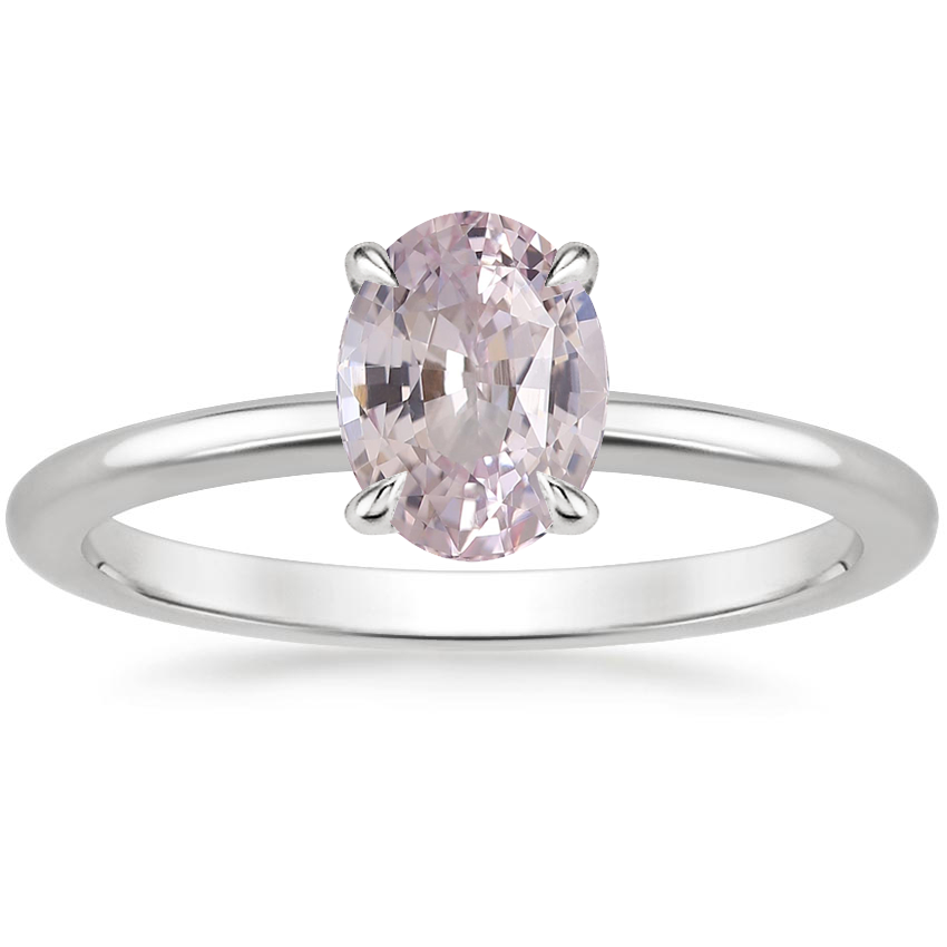18K White Gold Secret Halo 1.5mm Diamond Ring, large top view