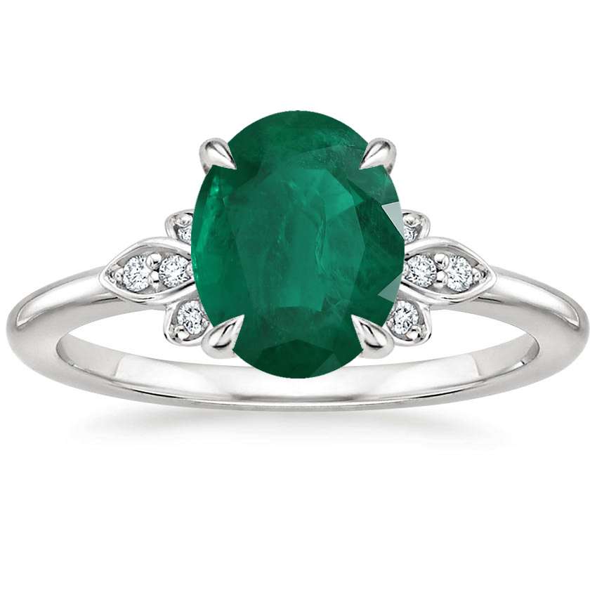 Platinum Fiore Diamond Ring, large top view