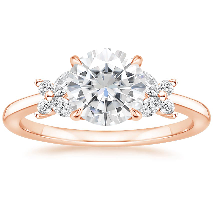 Rose Gold Moissanite Mariposa Diamond Ring