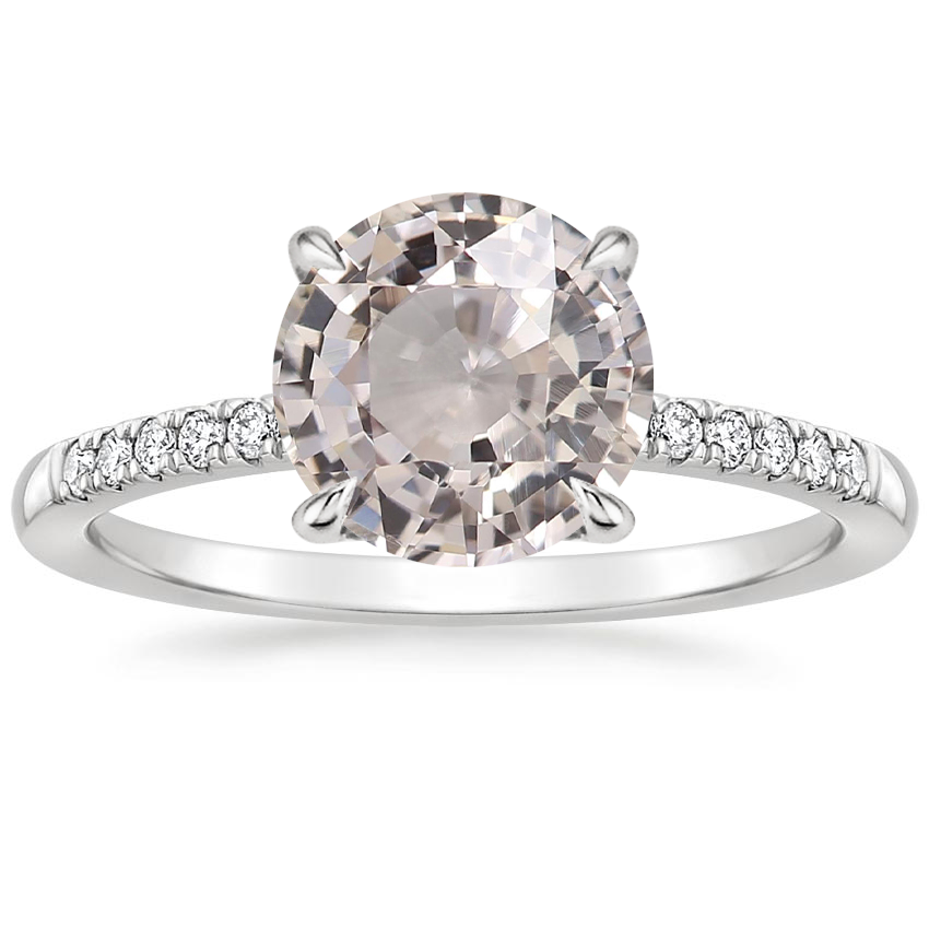 14K White Gold Viviana One-Quarter Coverage Diamond Ring, large top view