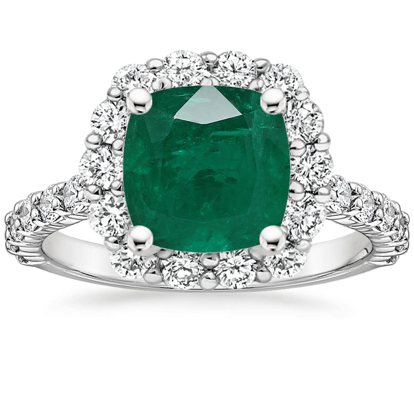 18K White Gold Luxe Lotus Flower Halo Diamond Ring (3/4 ct. tw.), large top view