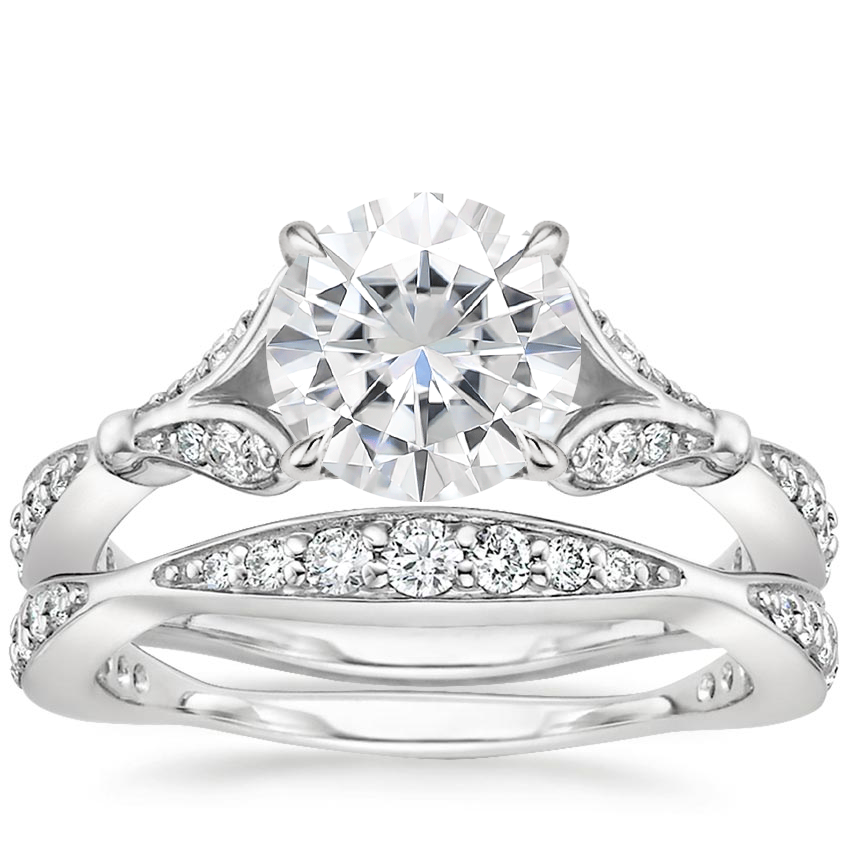 18KW Moissanite Zinnia Diamond Bridal Set (1/2 ct. tw.), top view