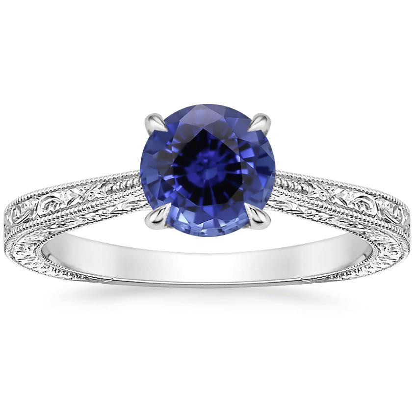 Sapphire Elsie Ring in Platinum