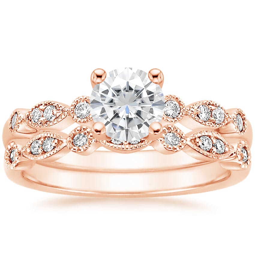 14K Rose Gold Tiara Diamond Bridal Set (1/5 ct. tw.)