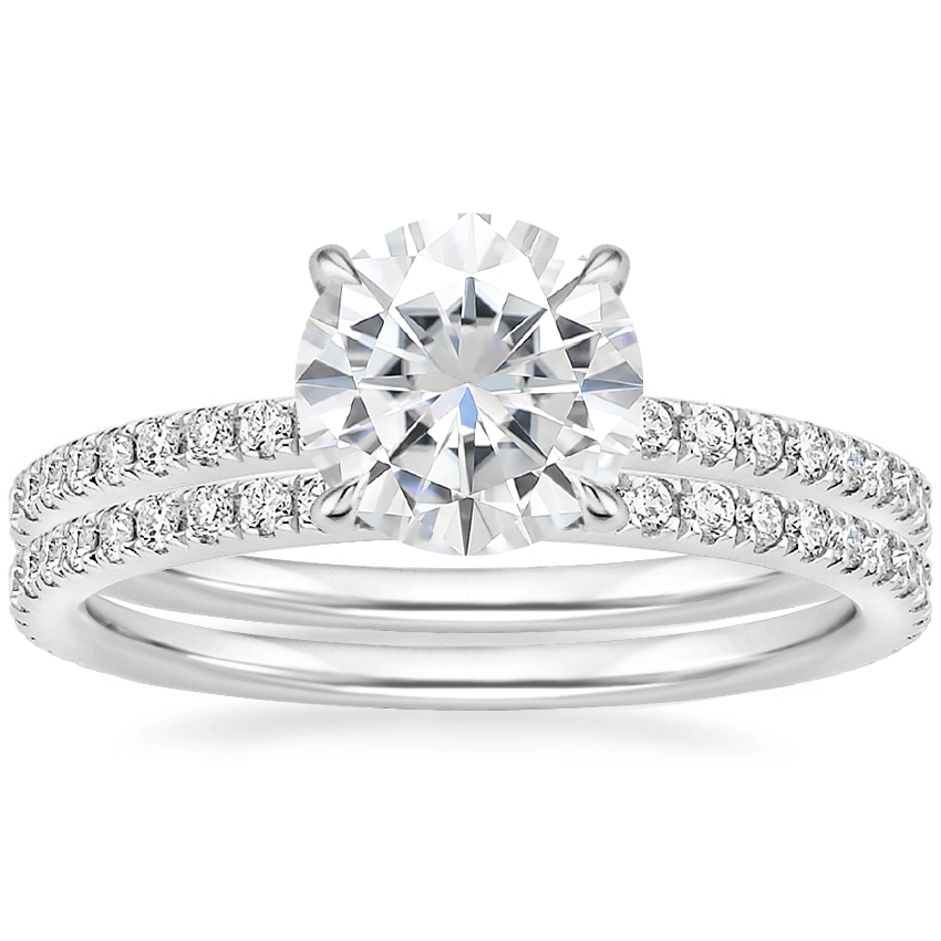 18KW Moissanite Luxe Ballad Perfect Fit Diamond Bridal Set, top view