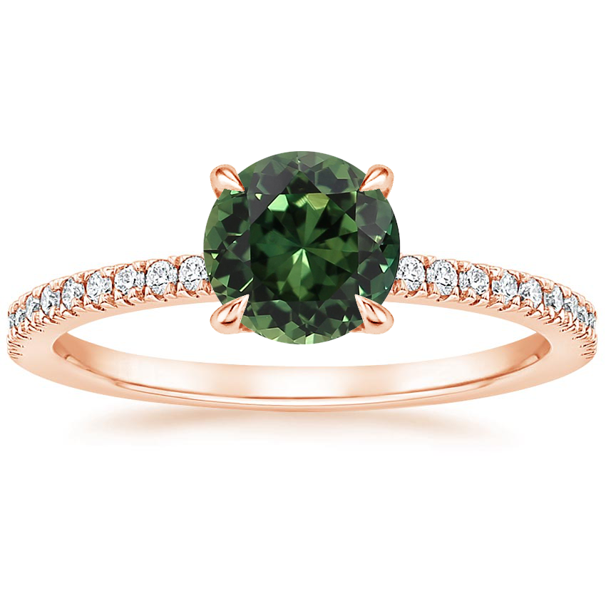 14K Rose Gold Viviana Half Coverage Diamond Ring, large top view