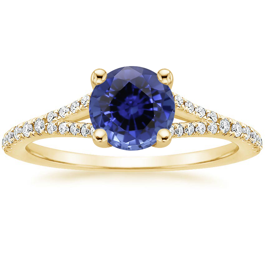 Sapphire Flair Diamond Ring in 18K Yellow Gold