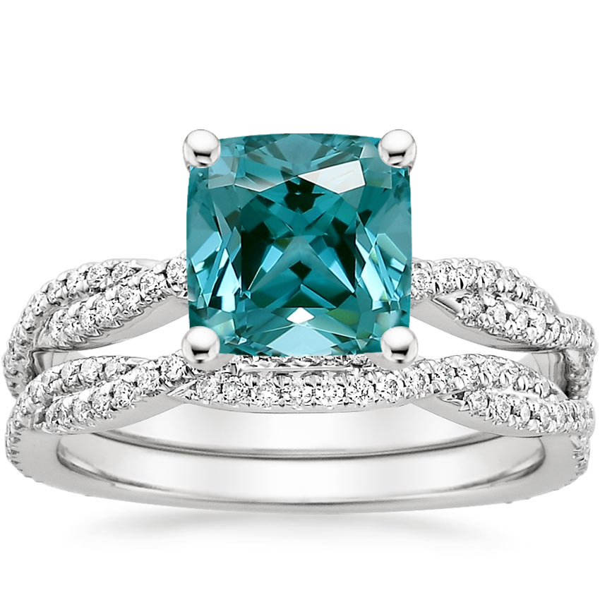 Platinum Petite Luxe Twisted Vine Bridal Set (1/2 ct. tw.)