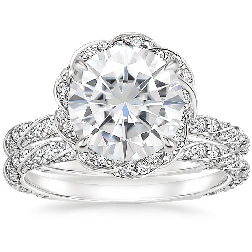 18KW Moissanite Nova Diamond Bridal Set (3/4 ct. tw.), top view