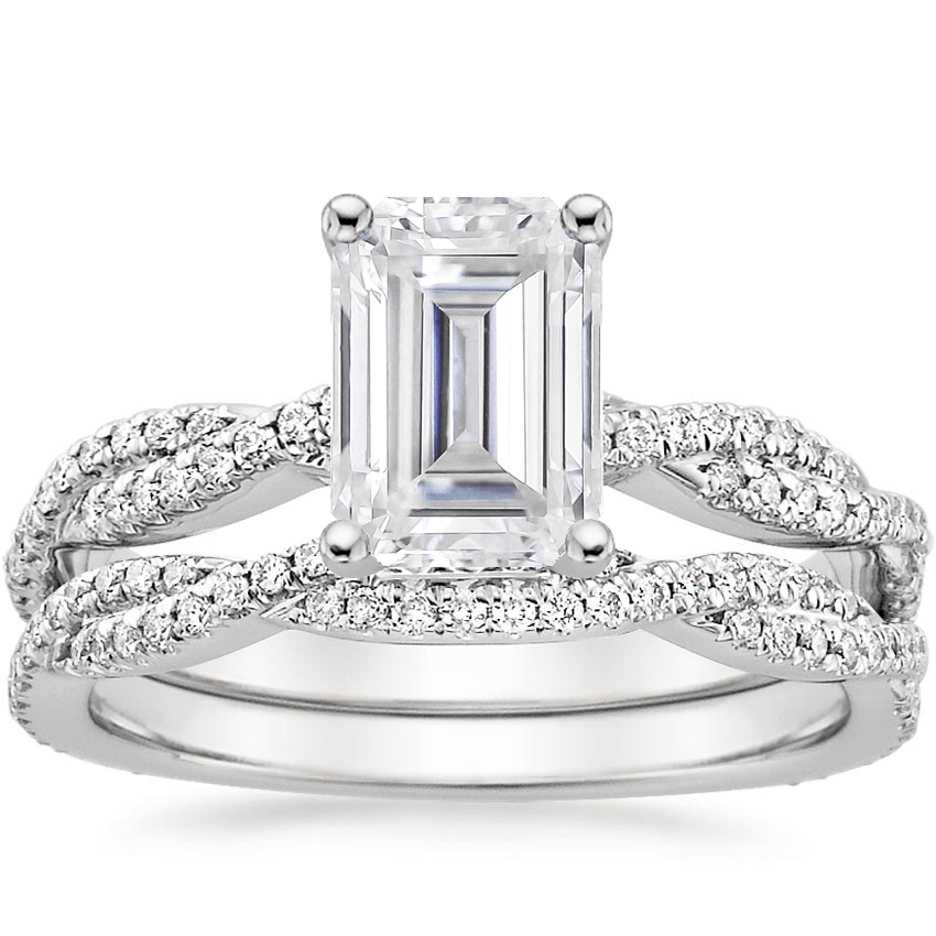 18KW Moissanite Petite Luxe Twisted Vine Bridal Set (1/2 ct. tw.), top view
