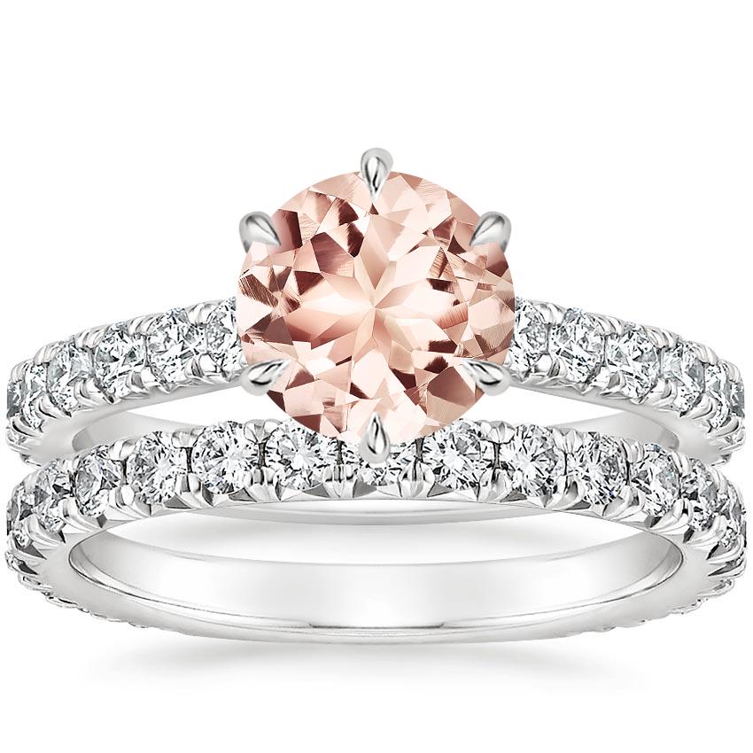 18KW Morganite Luxe Sienna Diamond Bridal Set (1 1/8 ct. tw.), top view