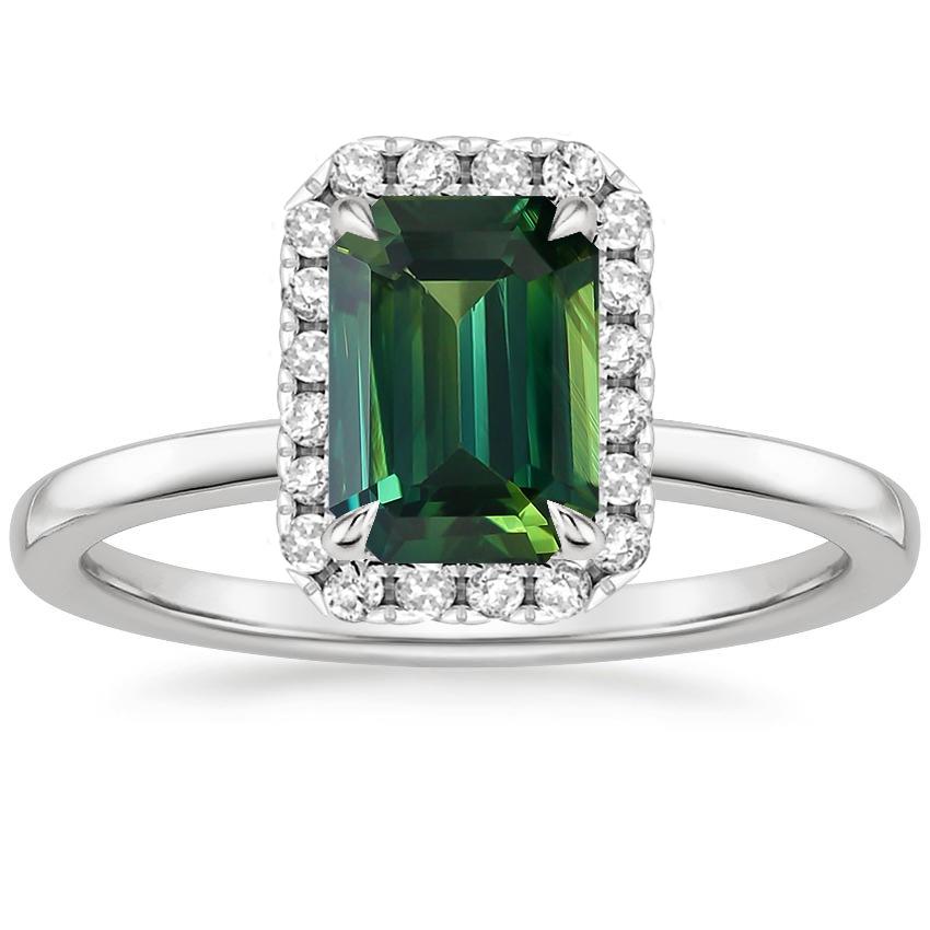 Platinum Vienna Halo Diamond Ring, large top view