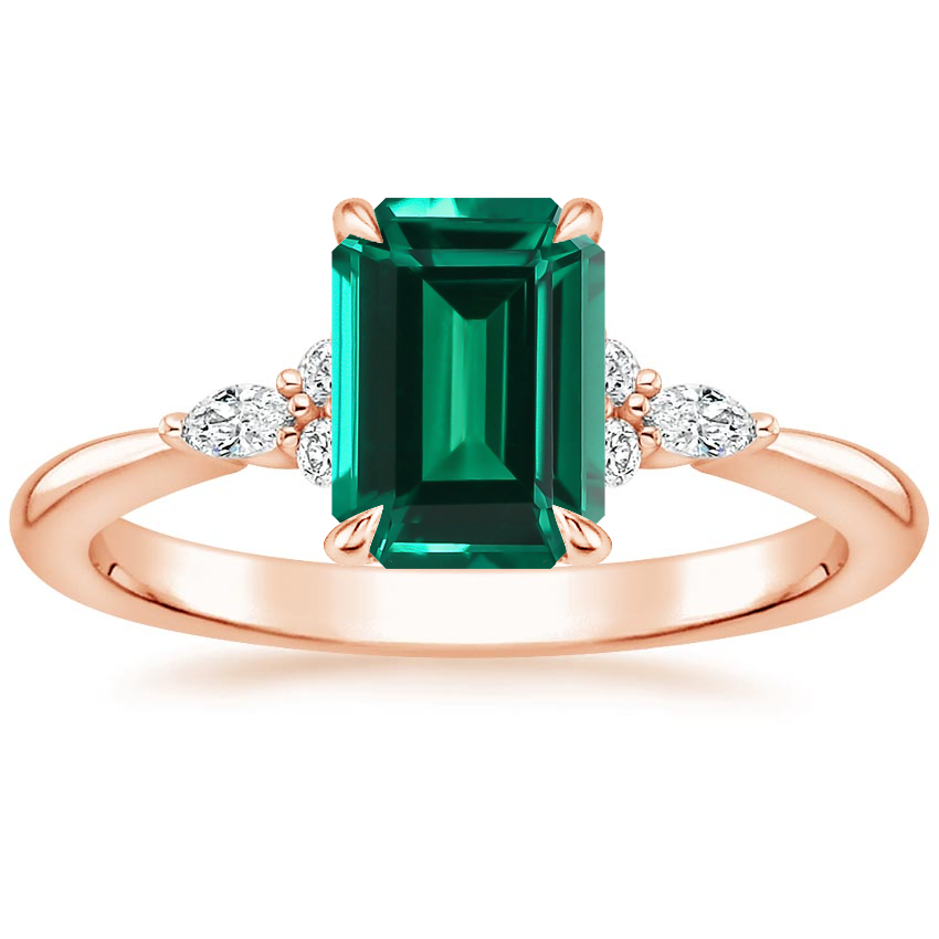 14K Rose Gold Nadia Diamond Ring, large top view