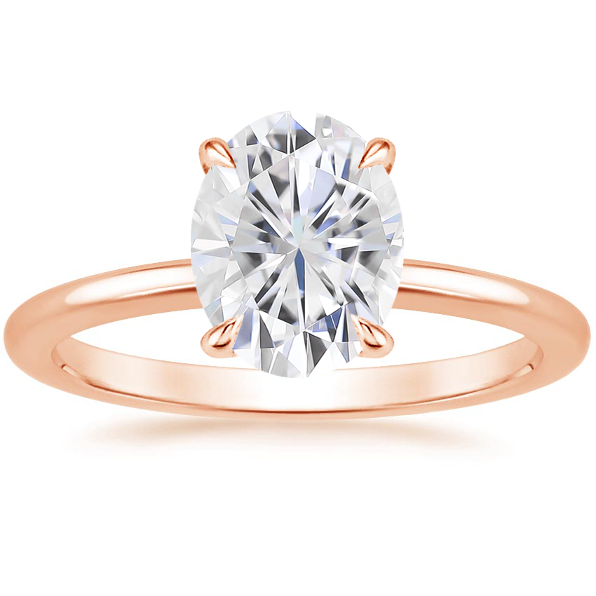 14K Rose Gold Audrey Perfect Fit 1.4mm Solitaire Ring, large top view