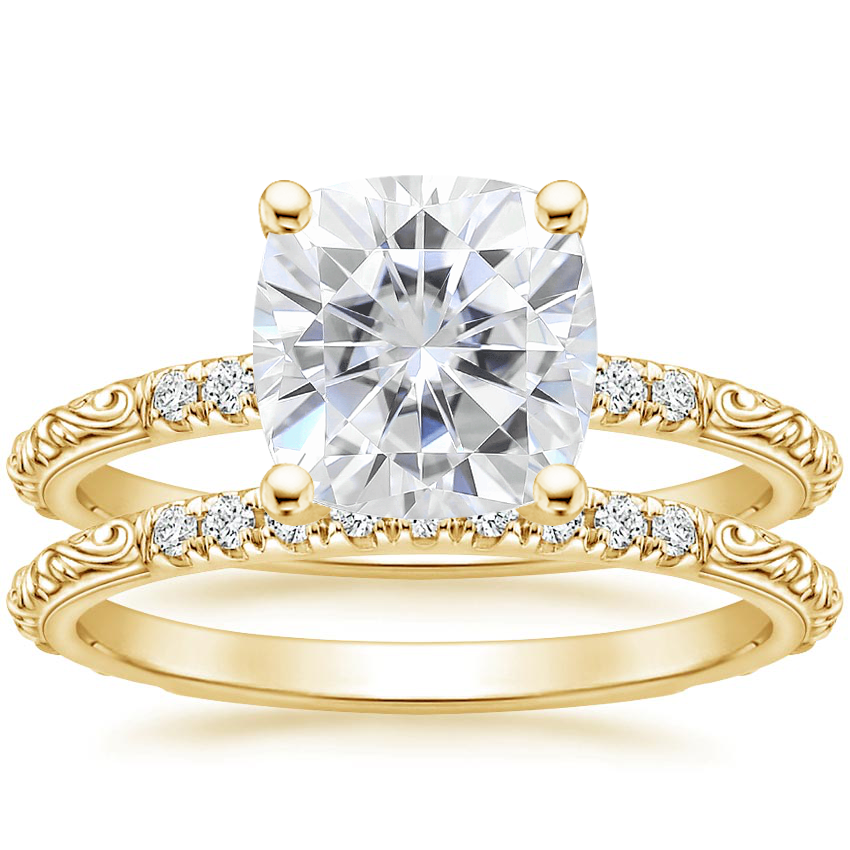 18KY Moissanite Adeline Diamond Bridal Set, top view