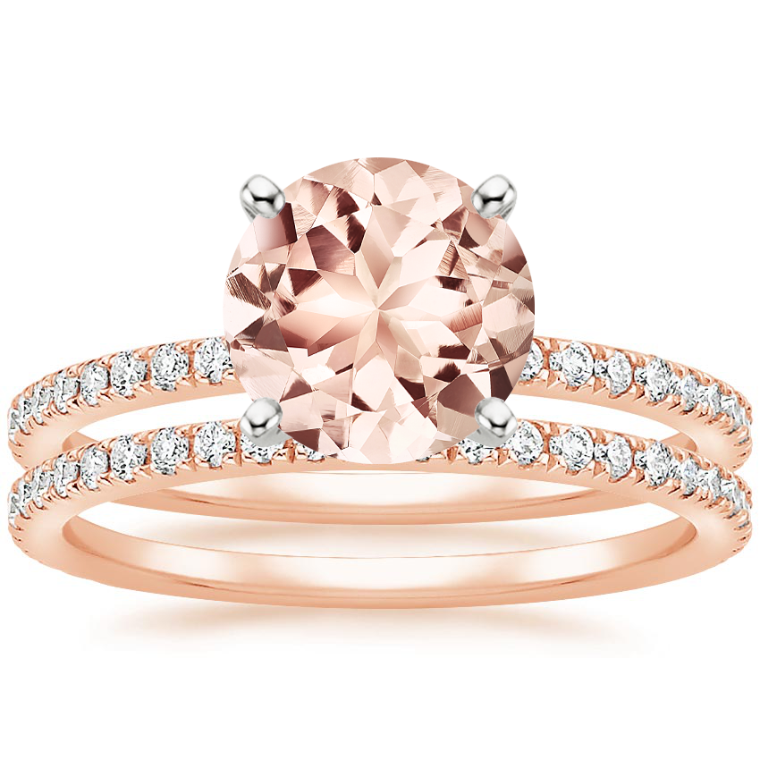 14KR Morganite Luxe Ballad Bridal Set (1/2 ct. tw.), top view