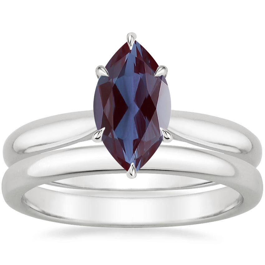 18K White Gold Catalina Ring with 2.5mm Comfort Fit Wedding Ring