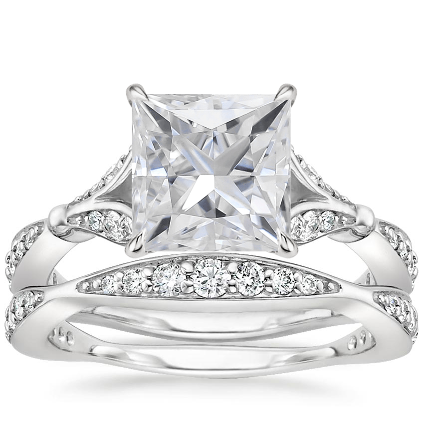 PT Moissanite Zinnia Diamond Bridal Set (1/2 ct. tw.), top view