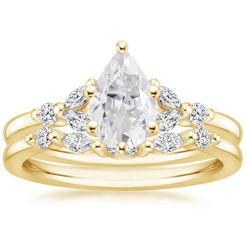18KY Moissanite Verbena Diamond Bridal Set (1/4 ct. tw.), top view