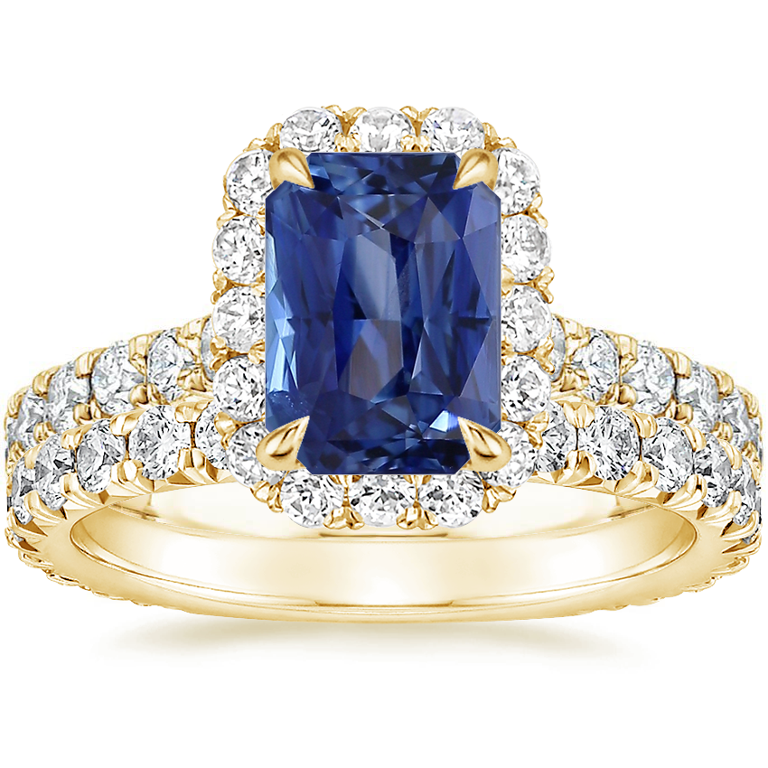 18K Yellow Gold Estelle Diamond Ring (3/4 ct. tw.) with Sienna Eternity Diamond Ring (7/8 ct. tw.)